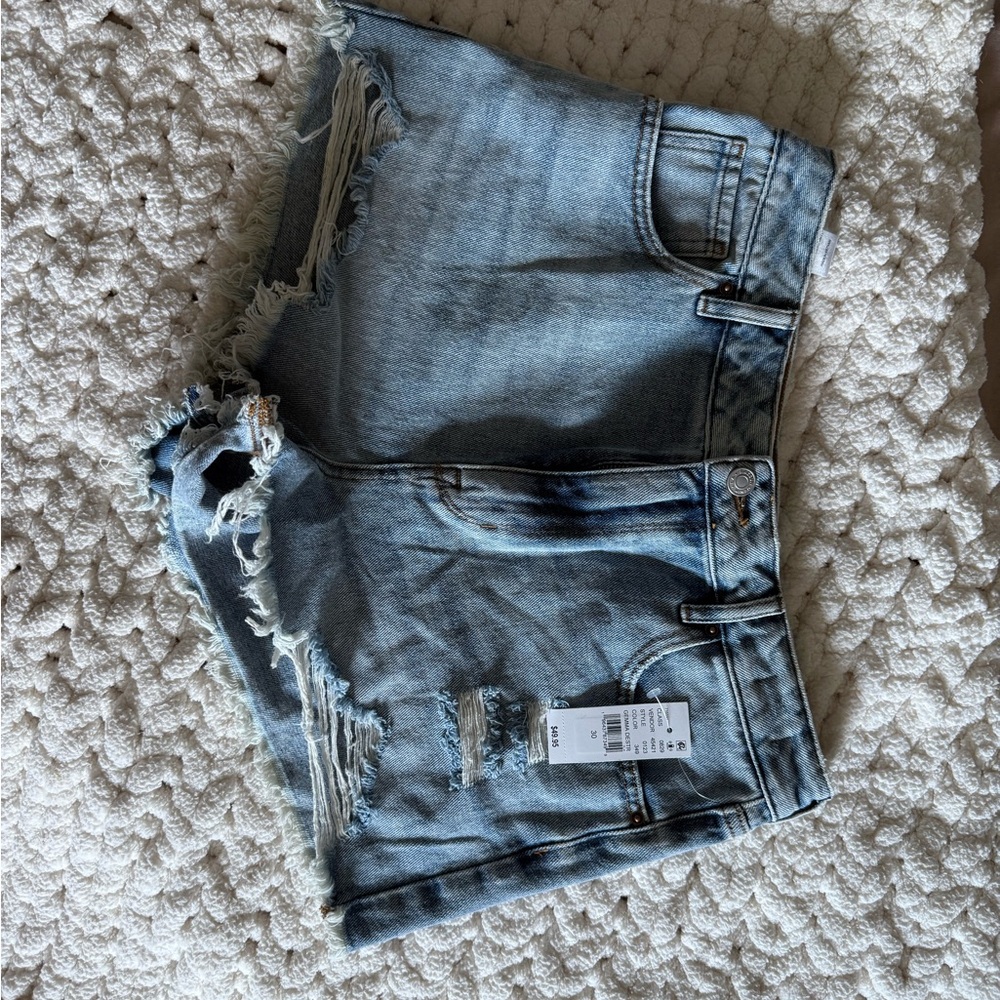 PacSun Light Blue Distressed Jean Shorts